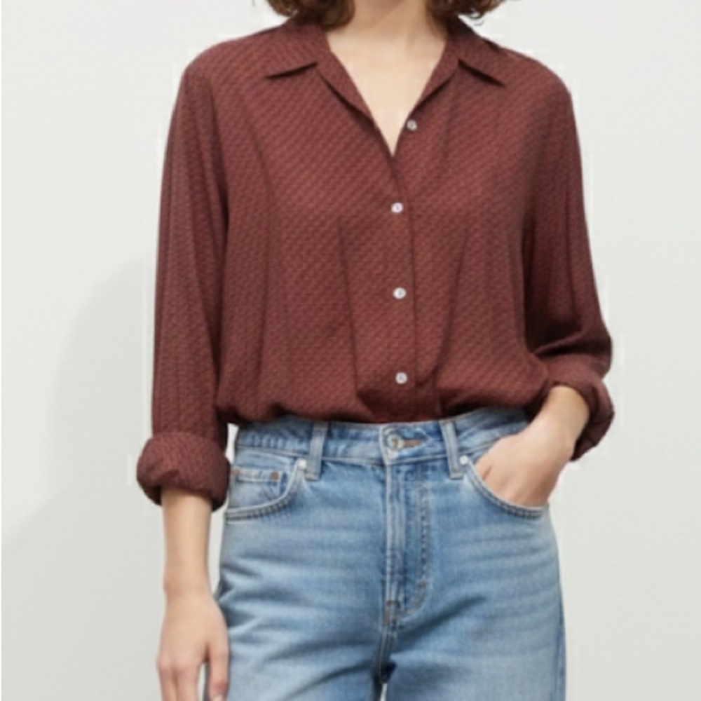 A.P.C. Button Down Shirt Gaelle Marron Size Large New